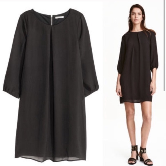 H&M Dresses & Skirts - H&M black chiffon shift dress
